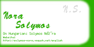 nora solymos business card
